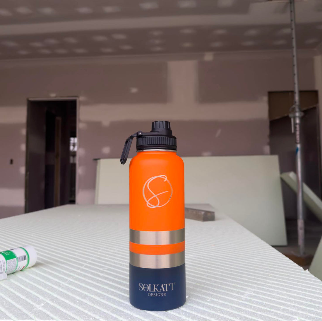 Orange water bottles for tradies Insulated High Viz Solkatt Designs Australia