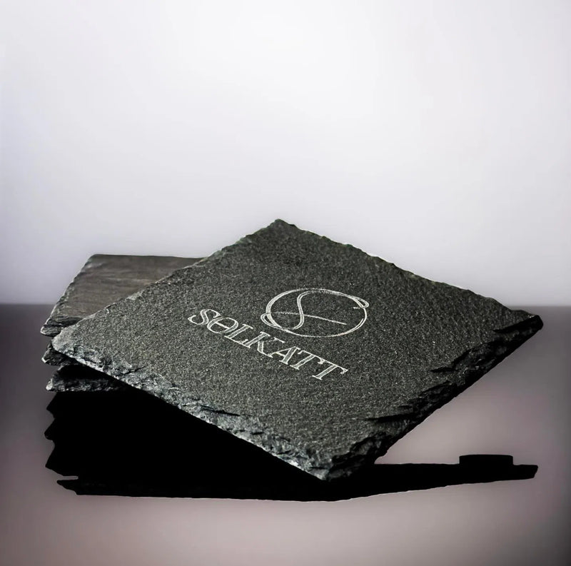 Charcoal Slate Drink Coasters - Solkatt Designs 