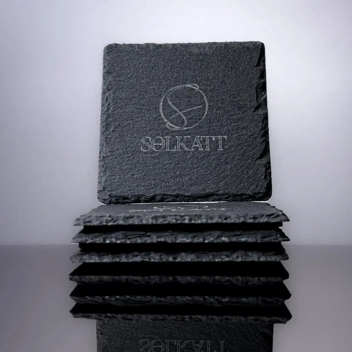 Charcoal Slate Drink Coasters - Solkatt Designs 