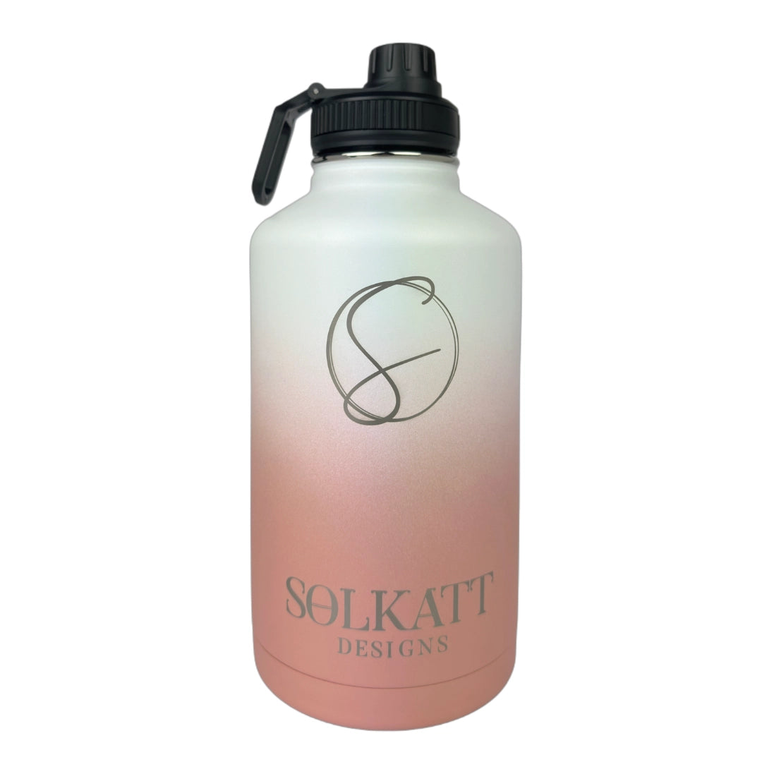 Coral Pink Insulated Water Bottle - 1.9L - Solkatt Designs 