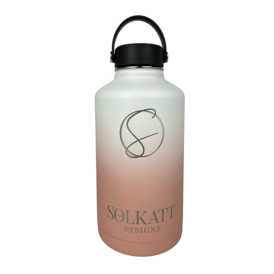 Coral Pink Insulated Water Bottle - 1.9L - Solkatt Designs 