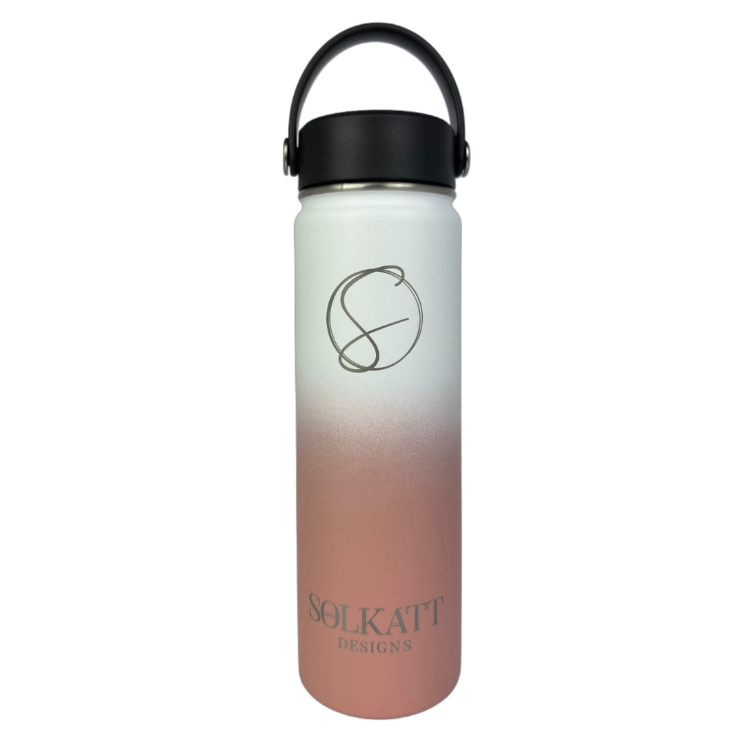 Coral Pink Insulated Water Bottle - 650ml - Solkatt Designs 