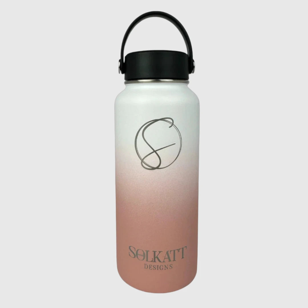 Coral Pink Insulated Water Bottle - 950ml - Solkatt Designs 