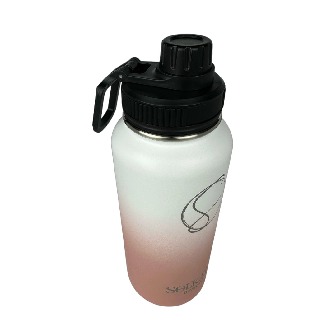 Coral Pink Insulated Water Bottle - 950ml - Solkatt Designs 