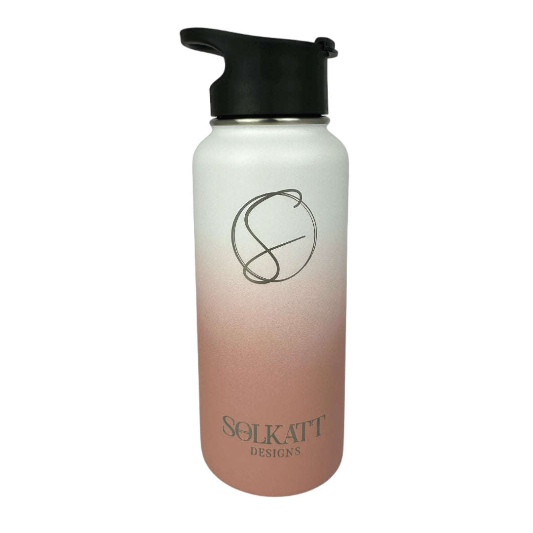 Coral Pink Insulated Water Bottle - 950ml - Solkatt Designs 