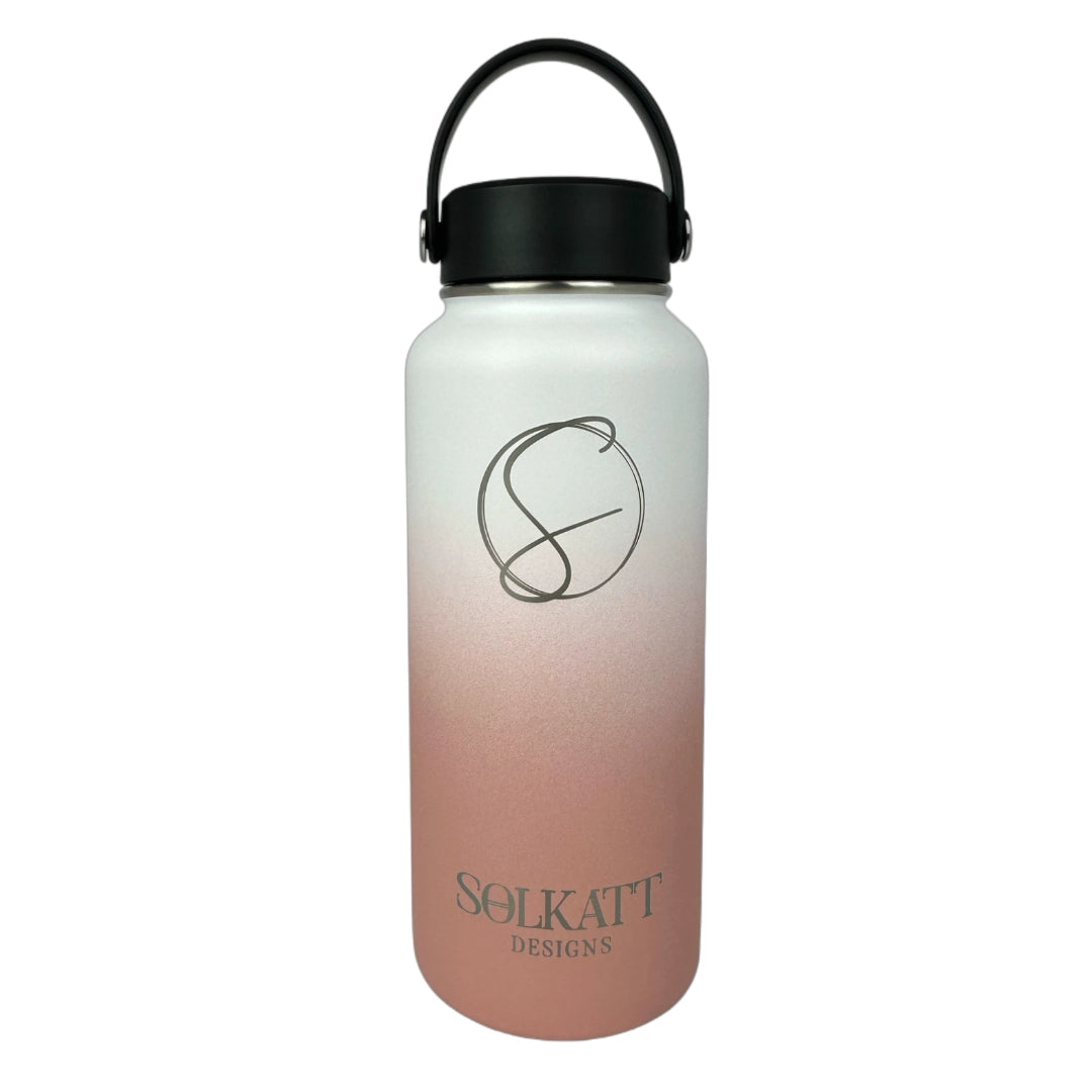 Coral Pink Insulated Water Bottle - 950ml - Solkatt Designs 