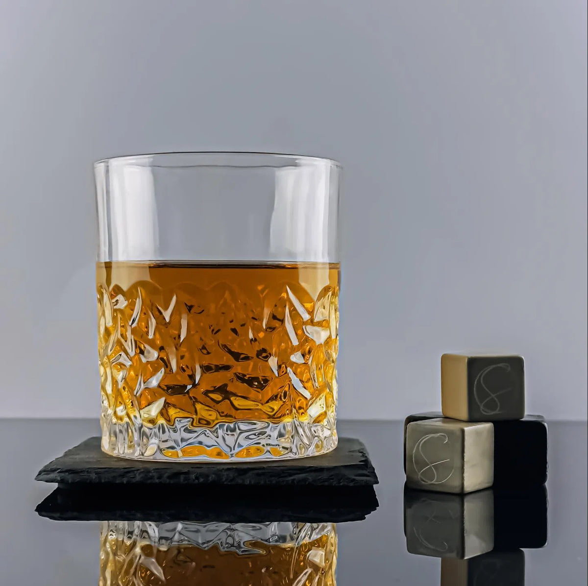 Frosted Bottom Heavy Base Whisky Glass - Solkatt Designs 