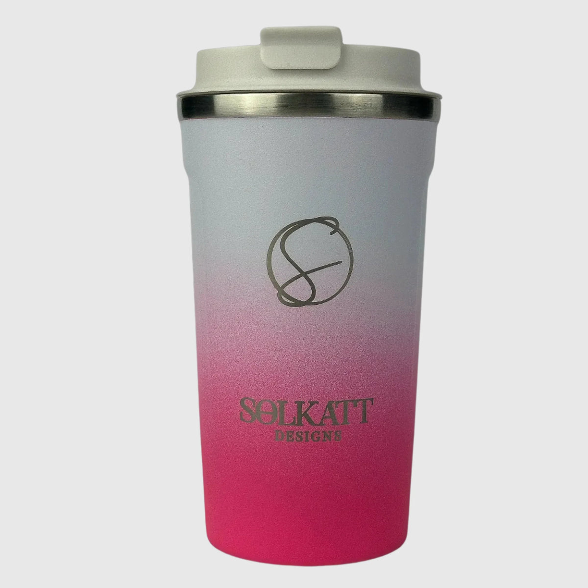 Hot Pink Insulated Travel Coffee Cup - 500ml - Solkatt Designs 