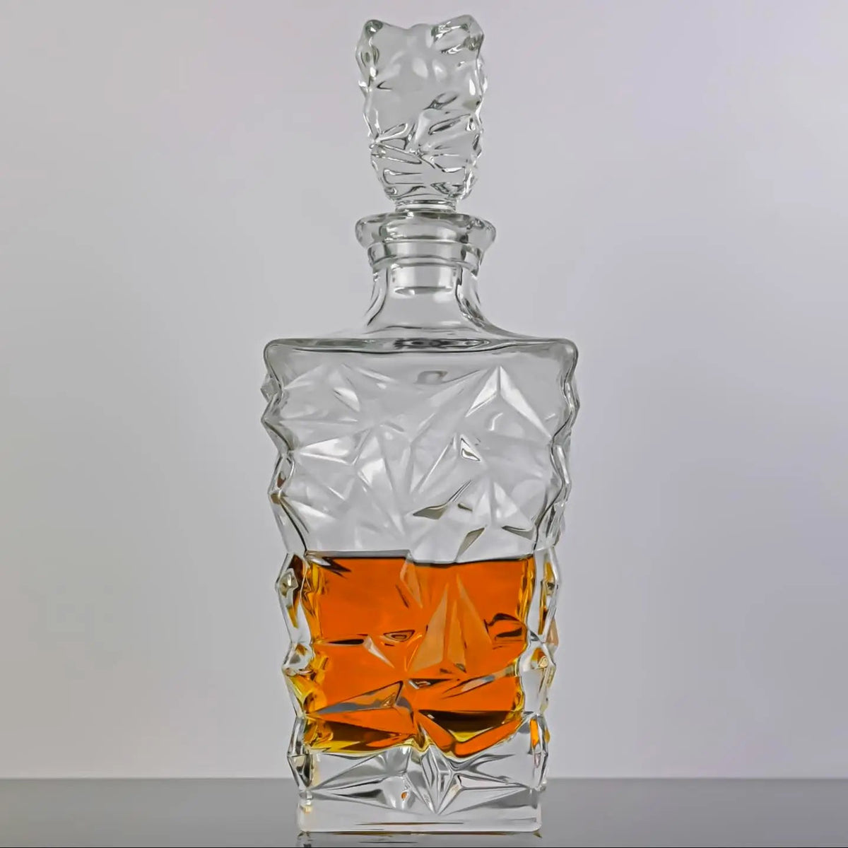 Jagged Edge Whisky Decanter and 4 Glass Set - Solkatt Designs 