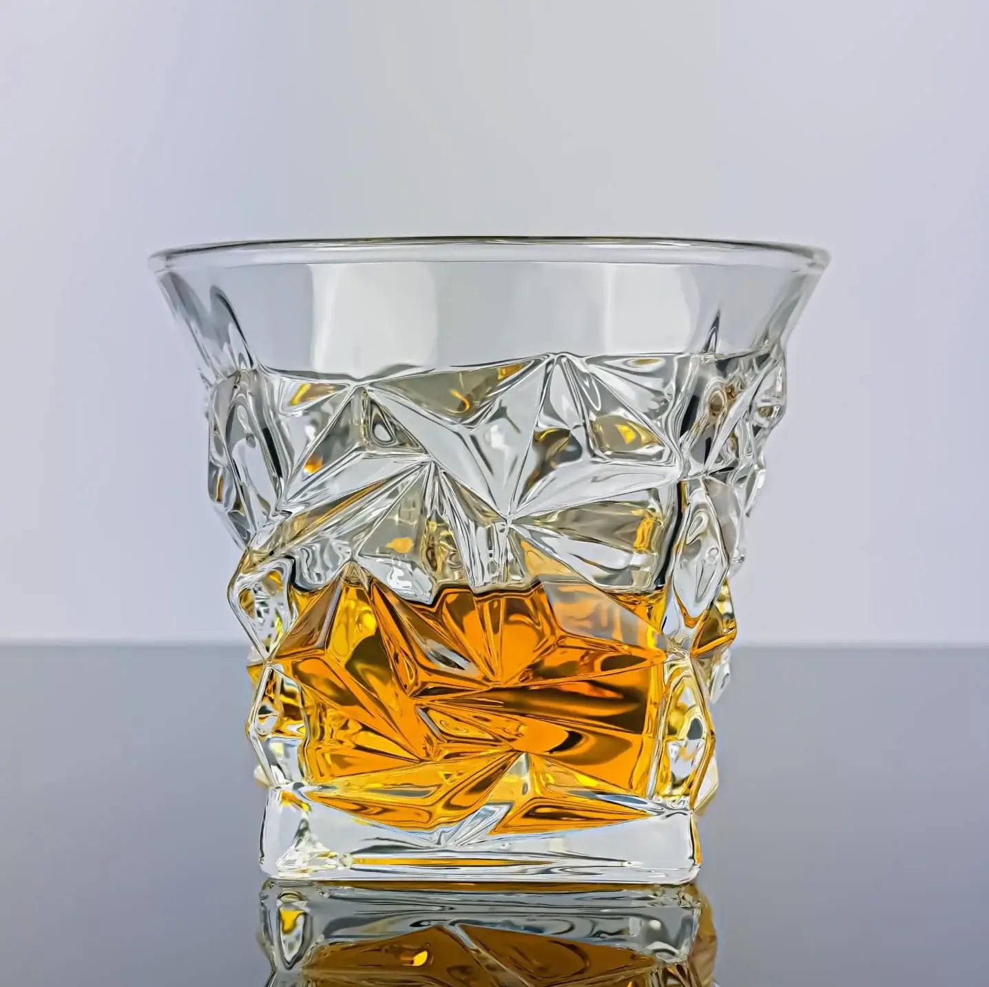Jagged edge whisky decanter matching glass Solkatt Designs