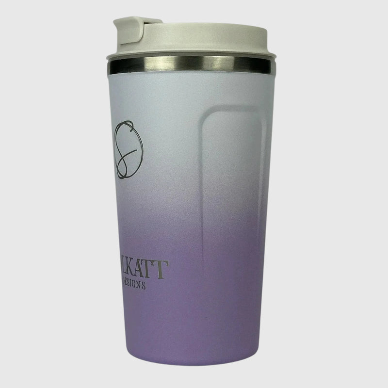 Lavender Lilac Insulated Travel Coffee Cup - 500ml - Solkatt Designs 