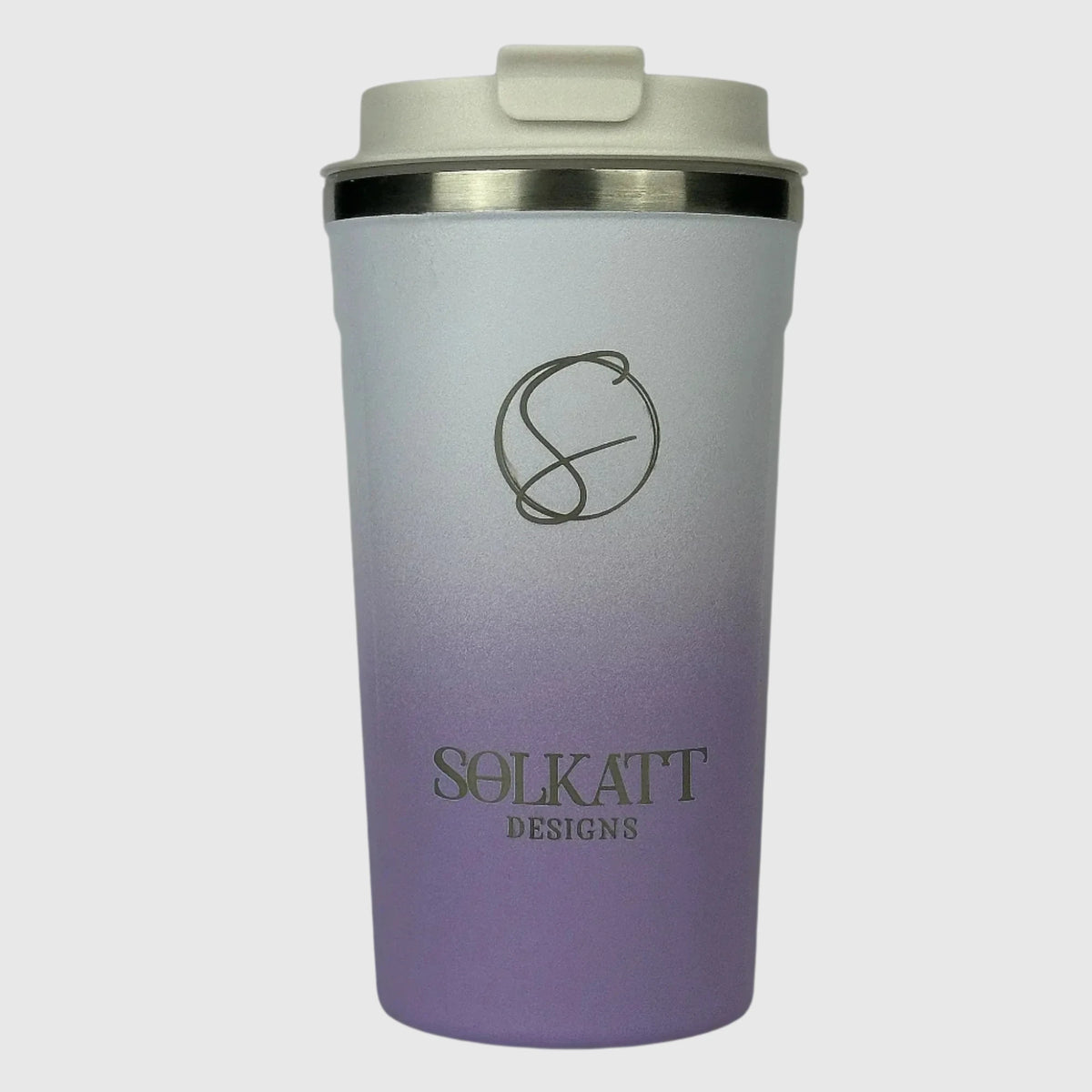 Lavender Lilac Insulated Travel Coffee Cup - 500ml - Solkatt Designs 