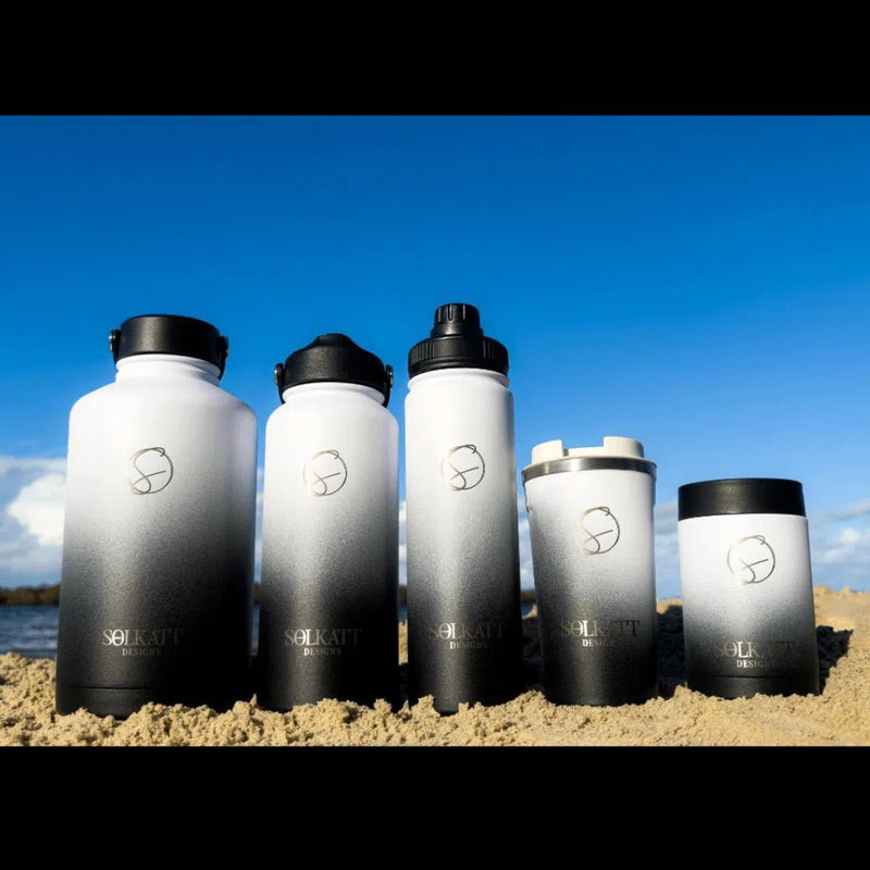 Midnight Black Insulated Drink Bottle - 1.9L - Solkatt Designs 