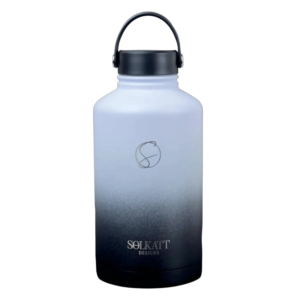 Midnight Black Insulated Drink Bottle - 1.9L - Solkatt Designs 