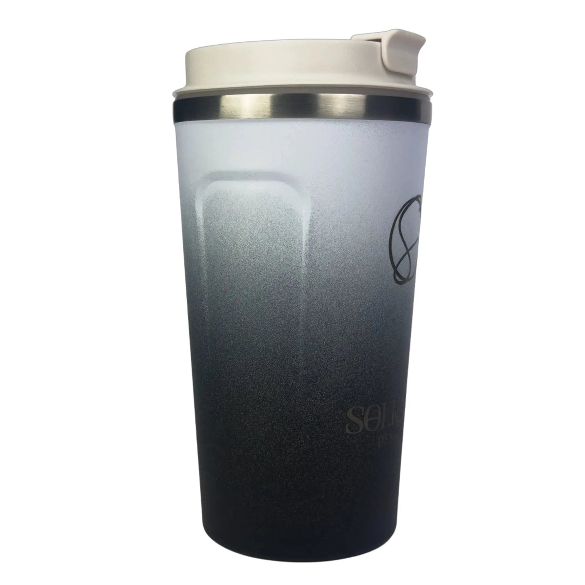 Midnight Black Insulated Travel Coffee Cup - 500ml - Solkatt Designs 