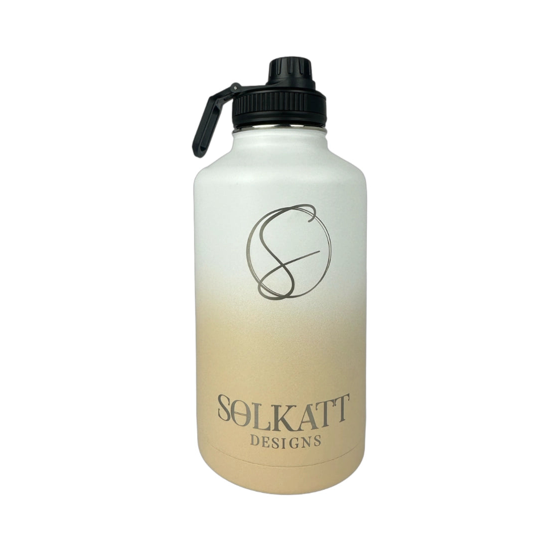 Pastel Beige Insulated Water Bottle - 1.9L - Solkatt Designs 