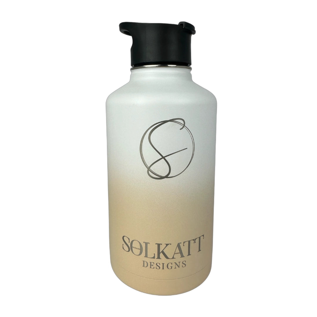 Pastel Beige Insulated Water Bottle - 1.9L - Solkatt Designs 