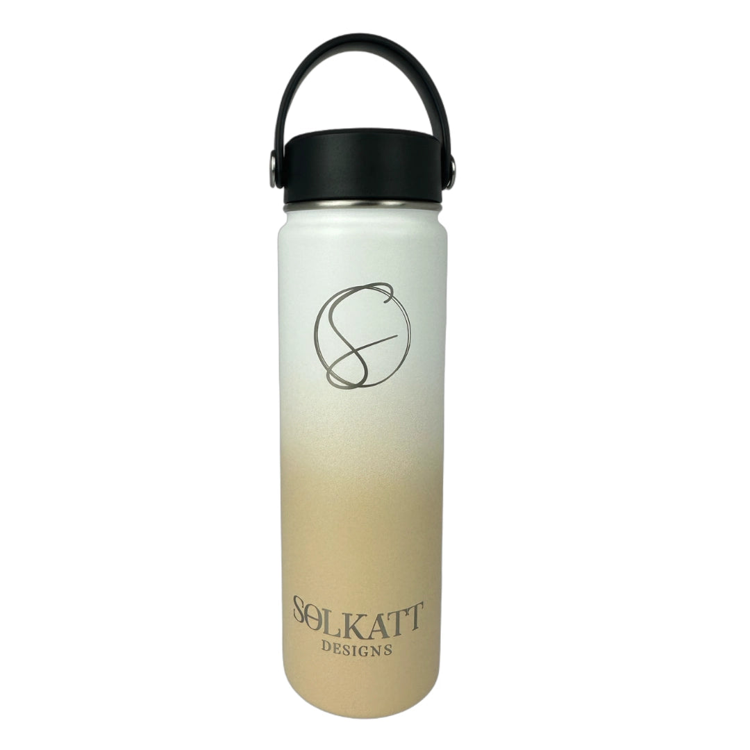 Pastel Beige Insulated Water Bottle - 650ml - Solkatt Designs 