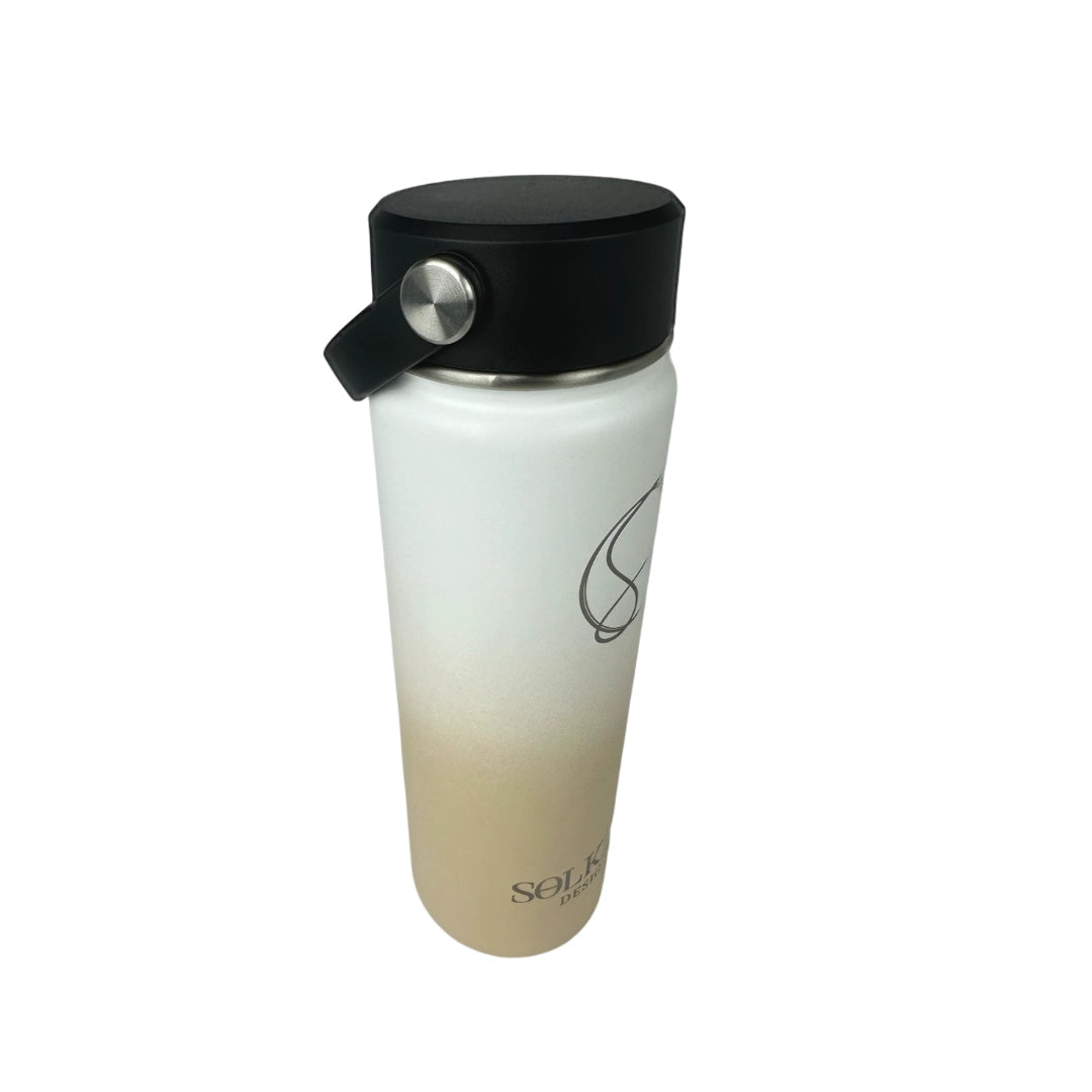 Pastel Beige Insulated Water Bottle - 650ml - Solkatt Designs 