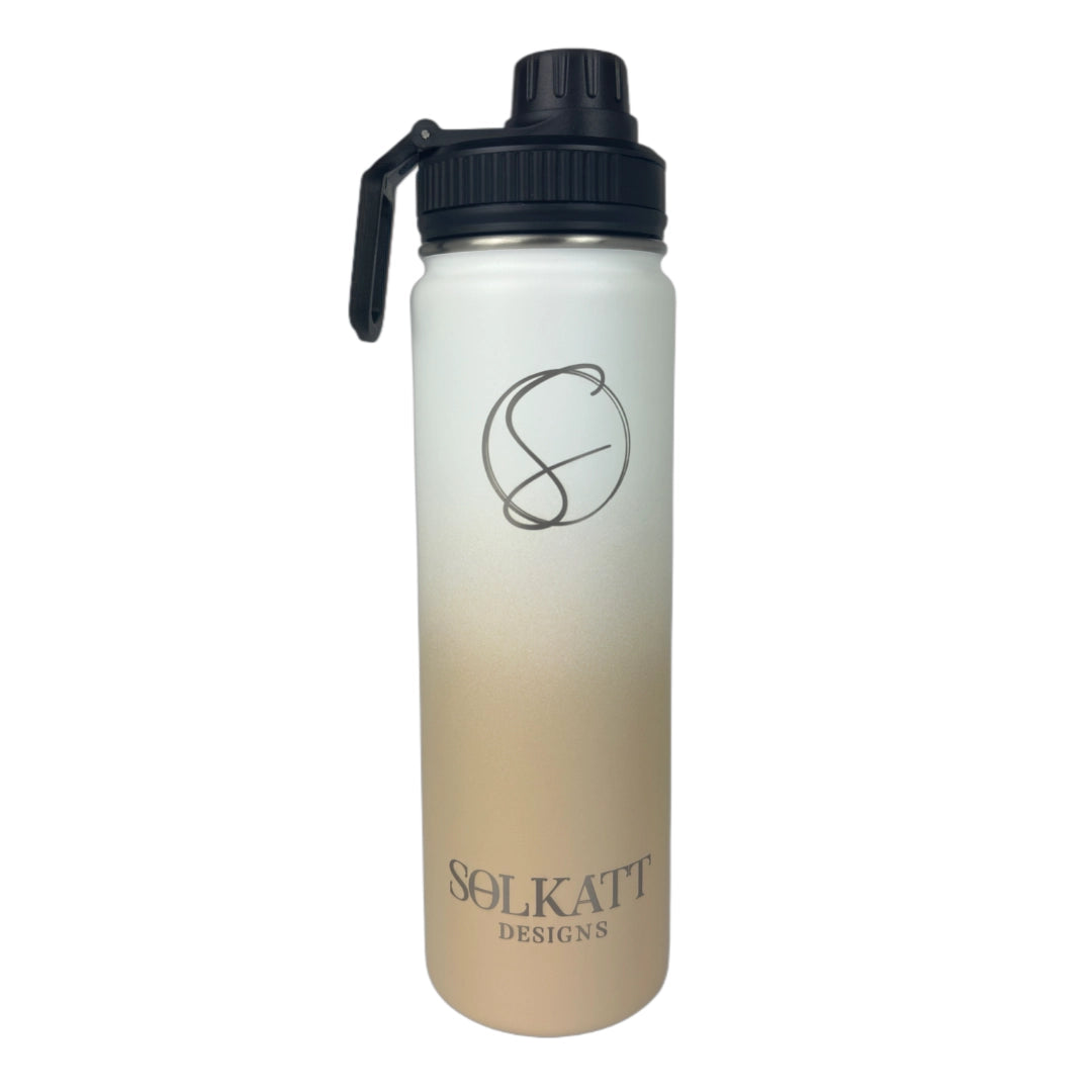 Pastel Beige Insulated Water Bottle - 650ml - Solkatt Designs 