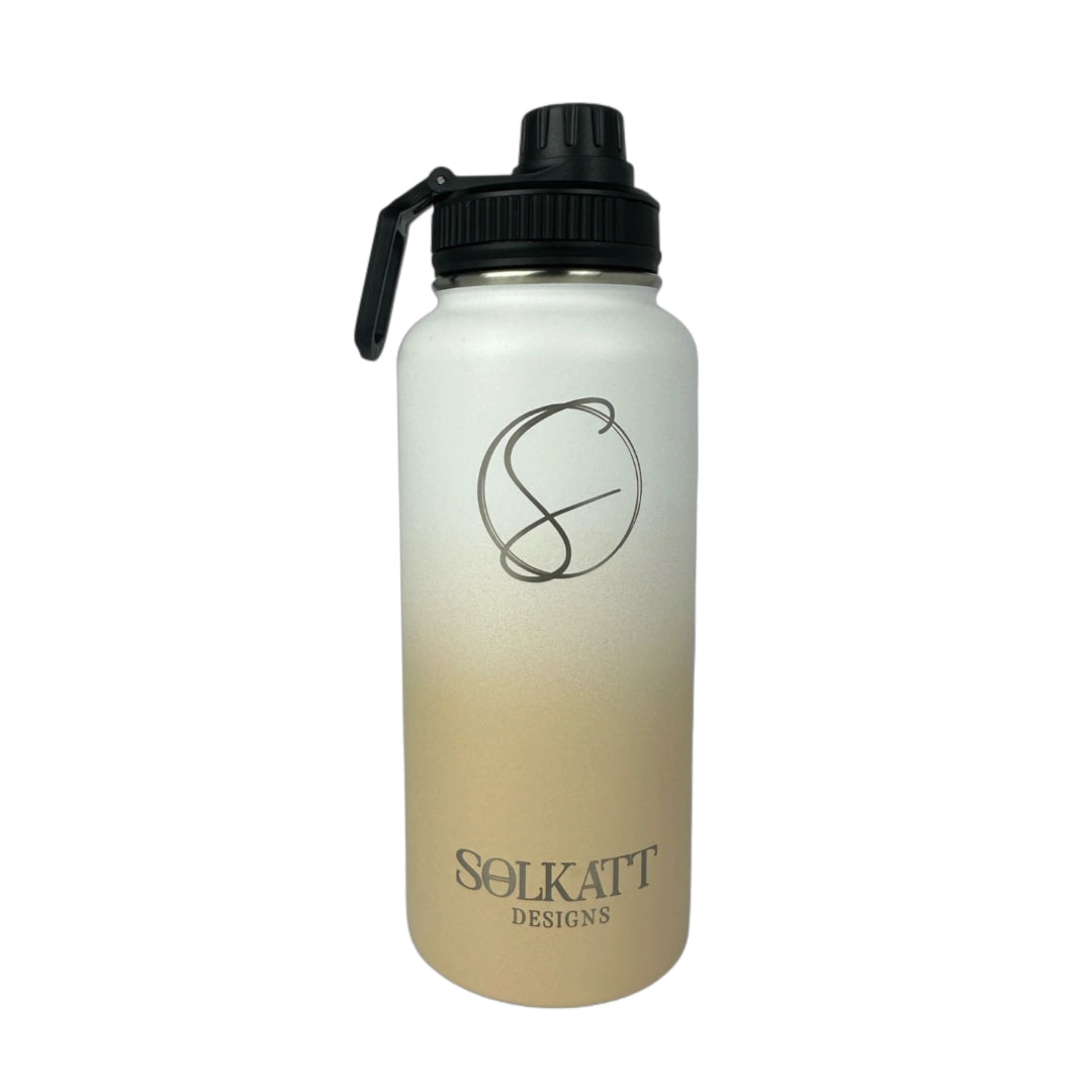 Pastel Beige Insulated Water Bottle - 950ml - Solkatt Designs 