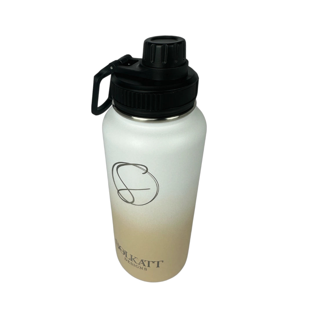 Pastel Beige Insulated Water Bottle - 950ml - Solkatt Designs 