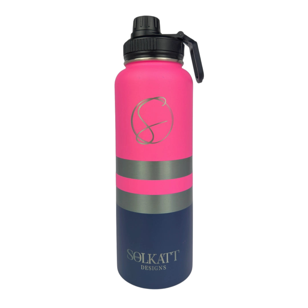 Plastered Pink Insulated Tradie Water Bottle - 1.2L - Solkatt Designs 