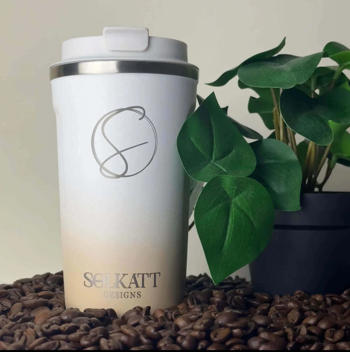 sandy bay beige Insulated steel travel cup 500ml Solkatt Designs