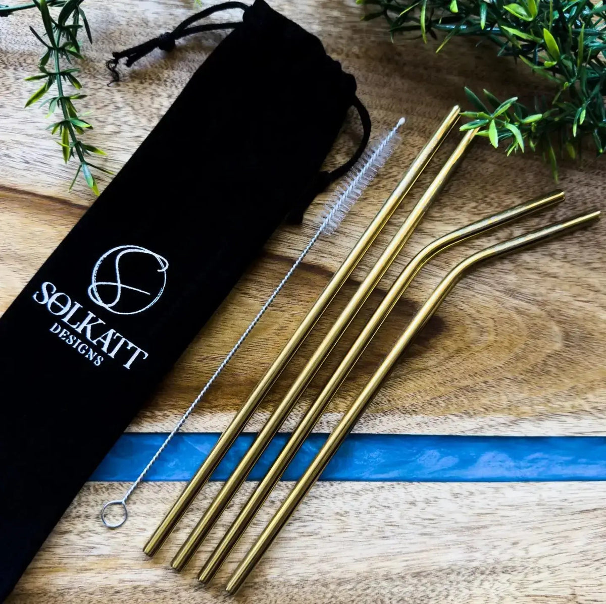 Stainless Steel Straw Set - Solkatt Designs 