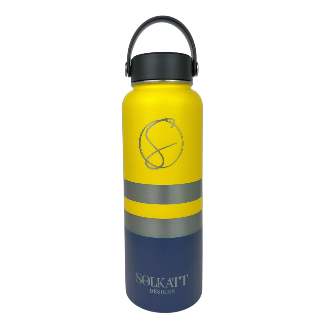 Yeah Nah Yellow Insulated Tradie Water Bottle - 1.2L - Solkatt Designs 