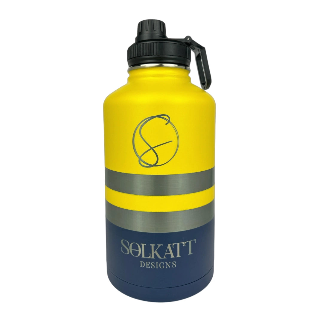 Yeah Nah Yellow Insulated Tradie Water Bottle - 1.9L - Solkatt Designs 