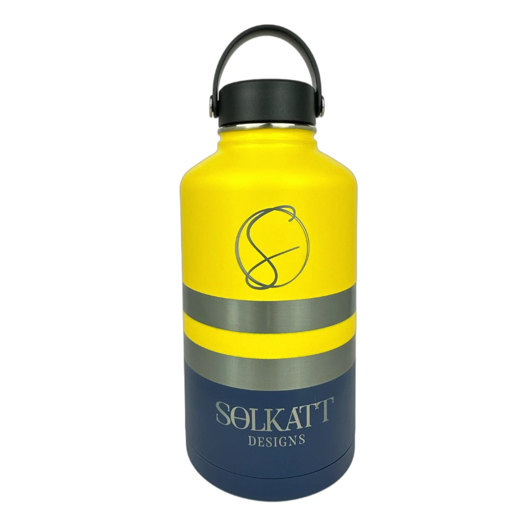 Yeah Nah Yellow Insulated Tradie Water Bottle - 1.9L - Solkatt Designs 