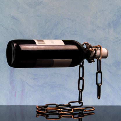 Metal Chain Link Wine Bottle Holder - Solkatt Designs 