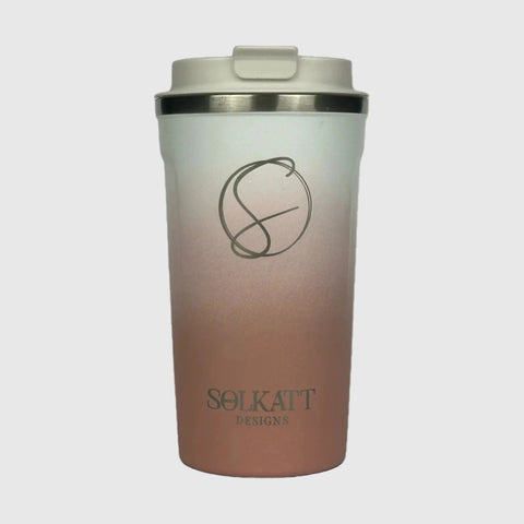 Coral Pink Insulated Travel Coffee Cup - 500ml Stainless Steel