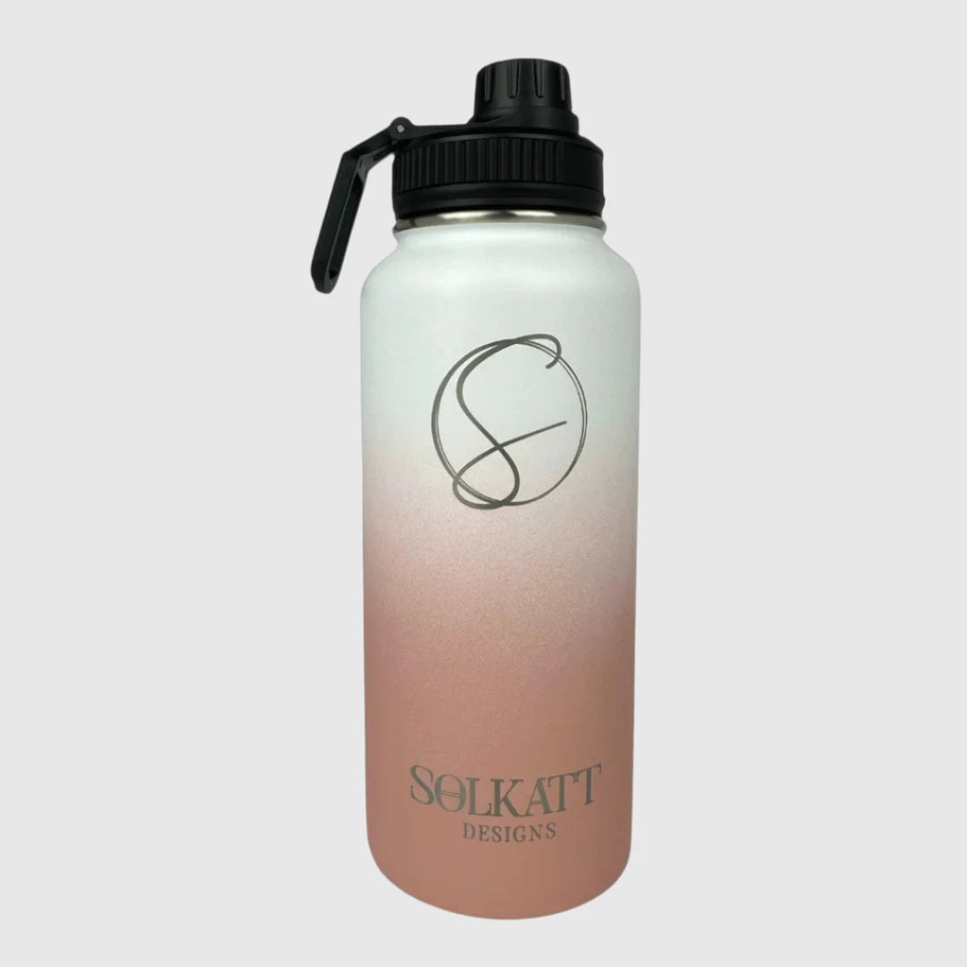 Coral Pink Insulated Water Bottle - 950ml - Solkatt Designs 