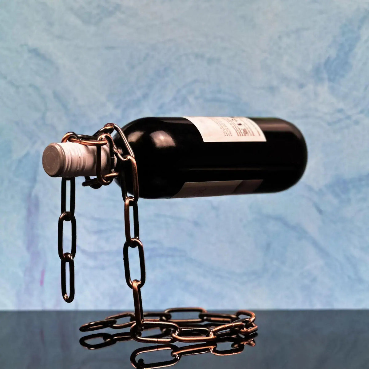 Metal Chain Link Wine Bottle Holder - Solkatt Designs 