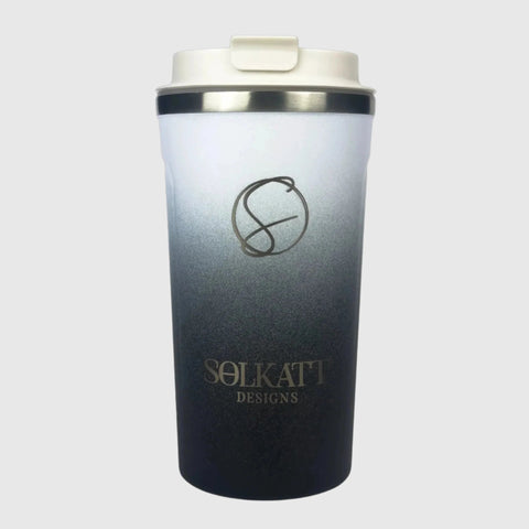 Midnight Black Insulated Travel Coffee Cup - 500ml Stainless Steel