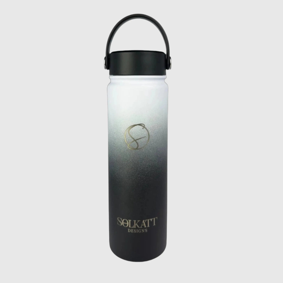 Midnight Black Insulated Water Bottle - 650ml - Solkatt Designs 