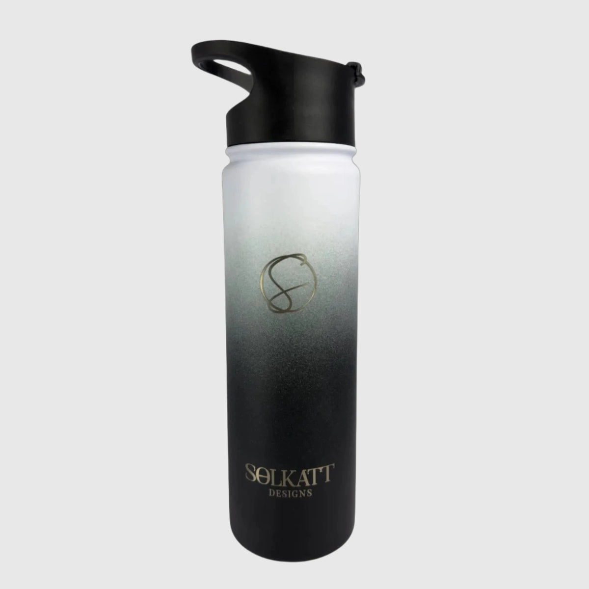 Midnight Black Insulated Water Bottle - 650ml - Solkatt Designs 