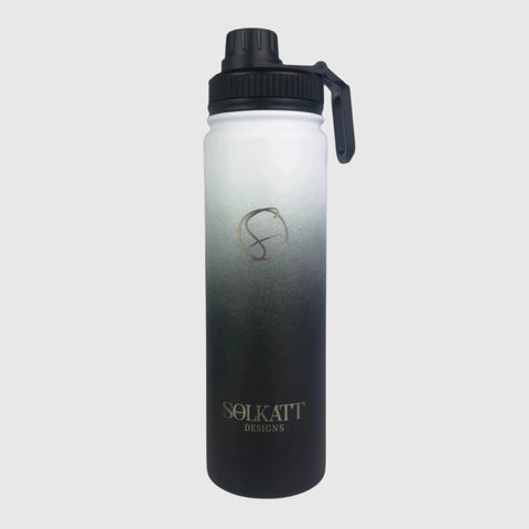 Midnight Black Insulated Water Bottle - 650ml Stainless Steel