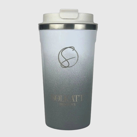 Misty Grey Insulated Travel Coffee Cup - 500ml Stainless Steel