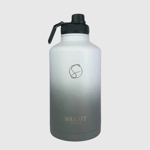 Misty Grey Insulated Water Bottle - 1.9L Stainless Steel