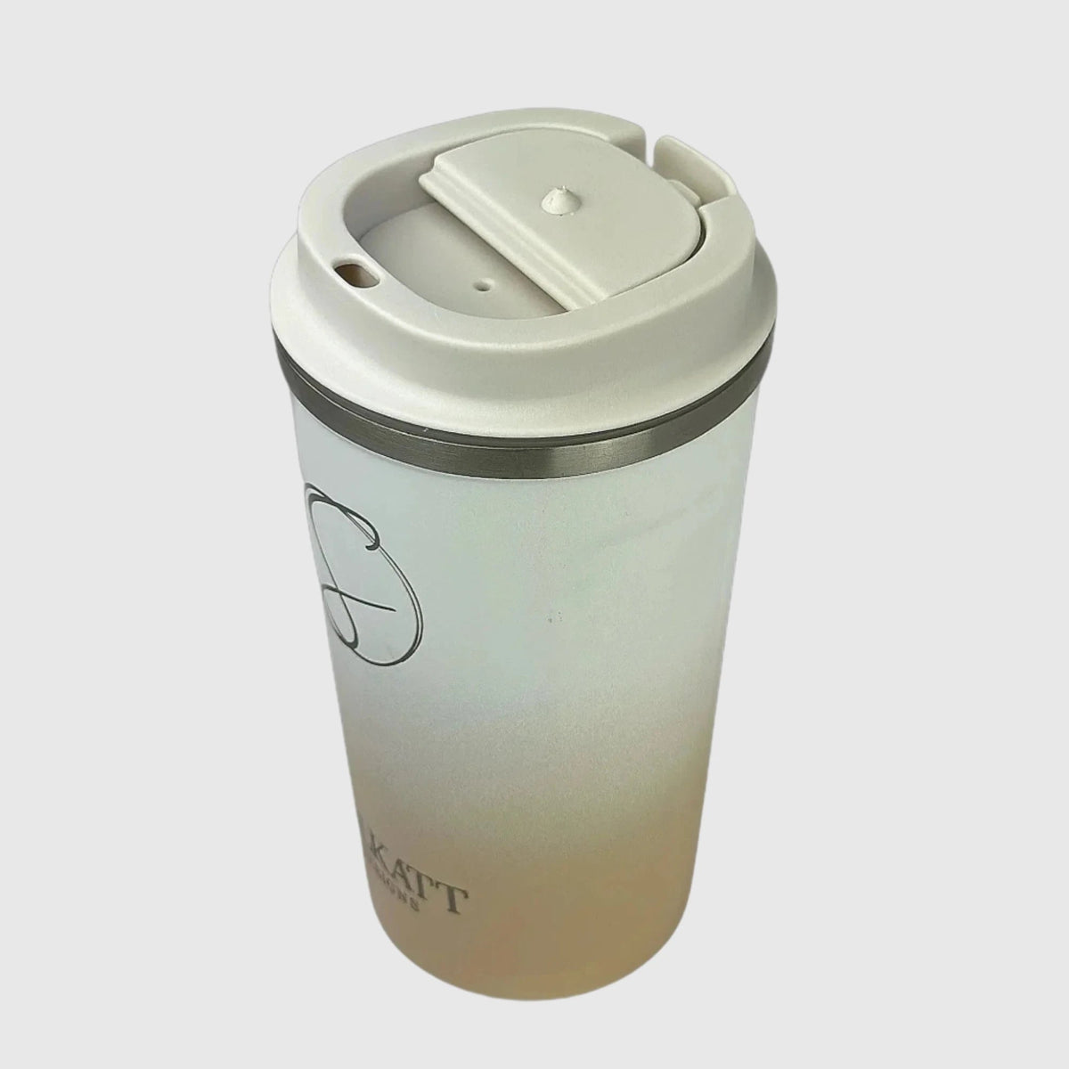 Pastel Beige Insulated Travel Coffee Cup - 500ml - Solkatt Designs 