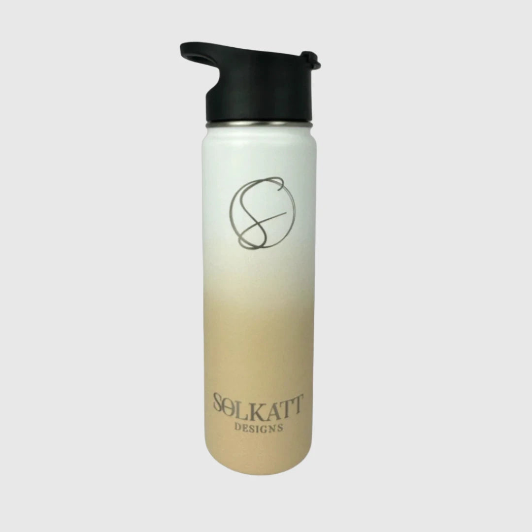 Pastel Beige Insulated Water Bottle - 650ml - Solkatt Designs 