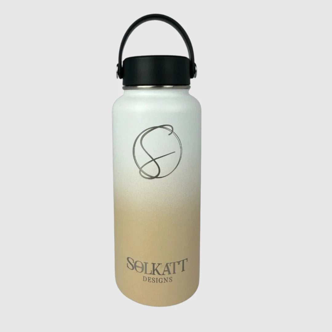 Pastel Beige Insulated Water Bottle - 950ml - Solkatt Designs 