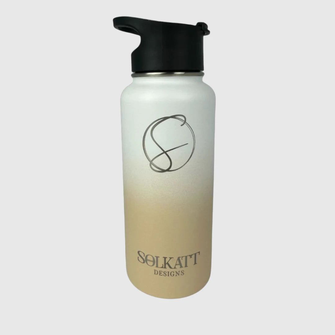 Pastel Beige Insulated Water Bottle - 950ml - Solkatt Designs 