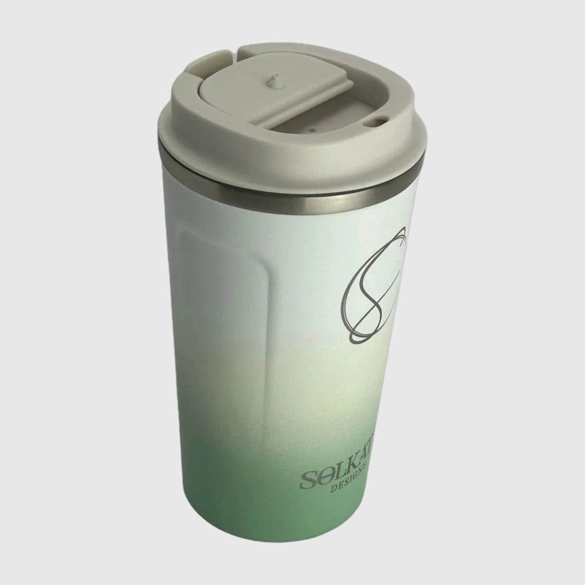 Pastel Green Insulated Travel Coffee Cup - 500ml - Solkatt Designs 