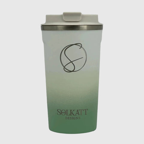 Pastel Green Insulated Travel Coffee Cup - 500ml Stainless Steel