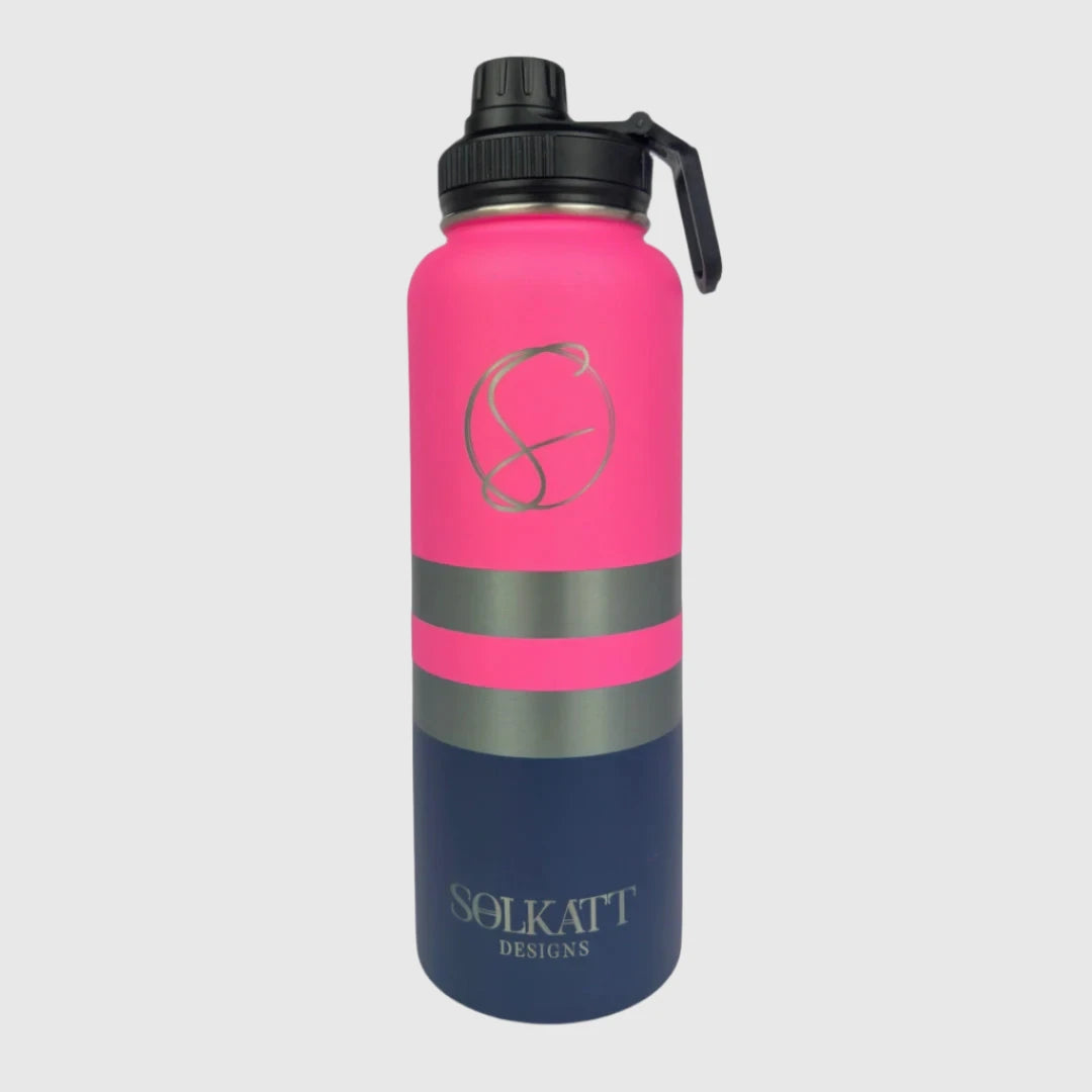 Plastered Pink Insulated Tradie Water Bottle - 1.2L - Solkatt Designs 