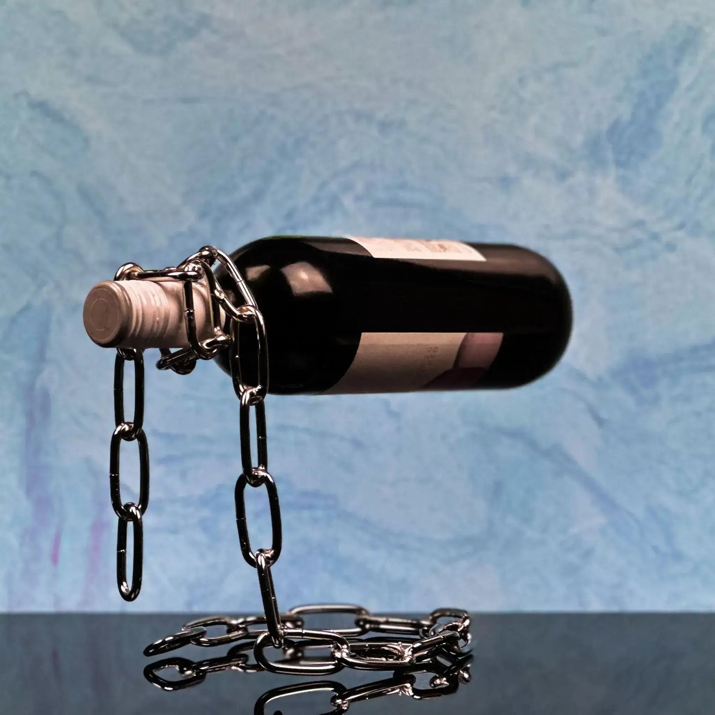 Metal Chain Link Wine Bottle Holder - Solkatt Designs 